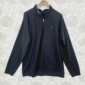 Peter Millar Mock neck Pullover Sweatshirt Men's Size XL Black 2409